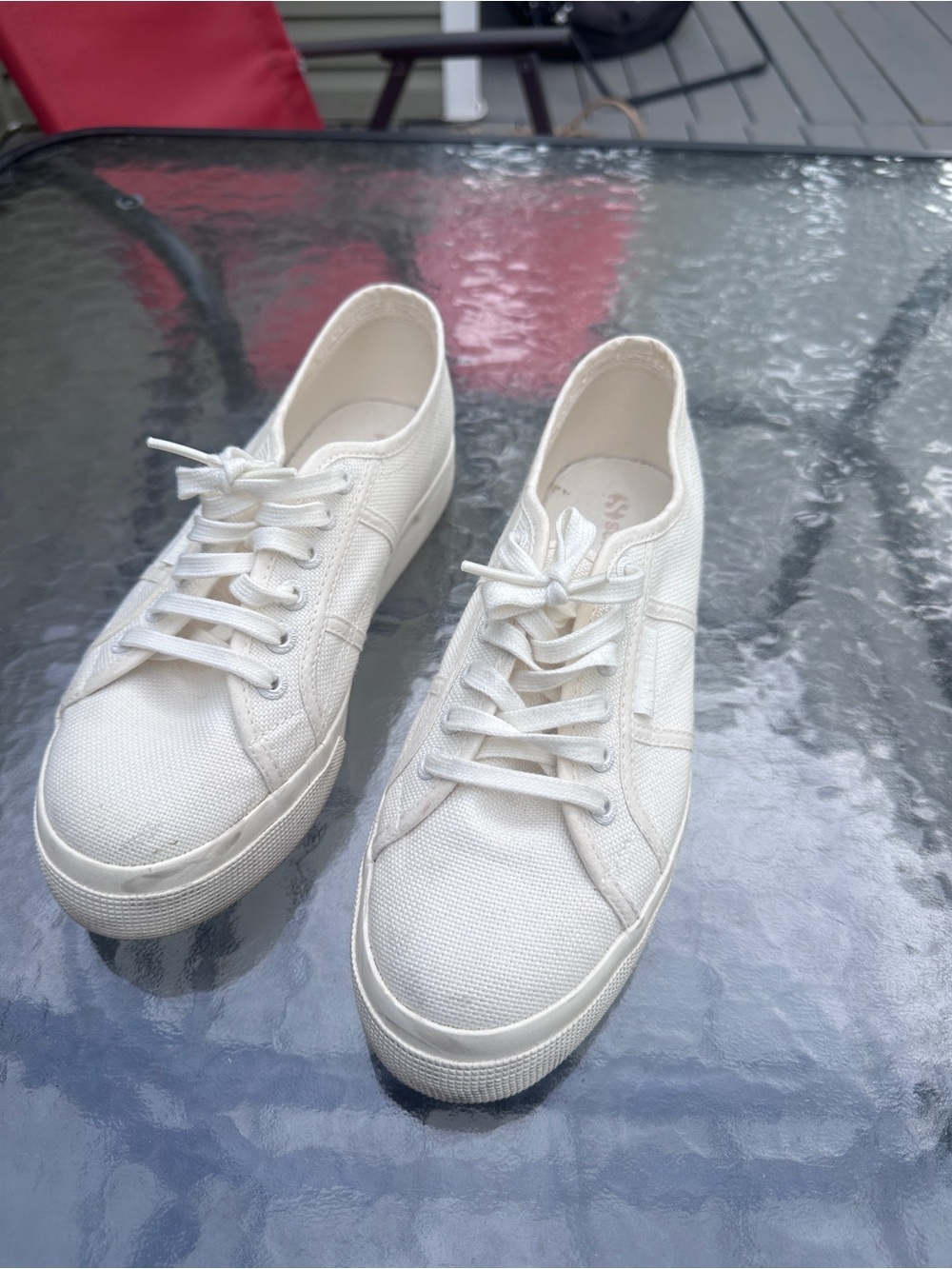 Superga White Canvas Shoes 39EU 6.5US M
